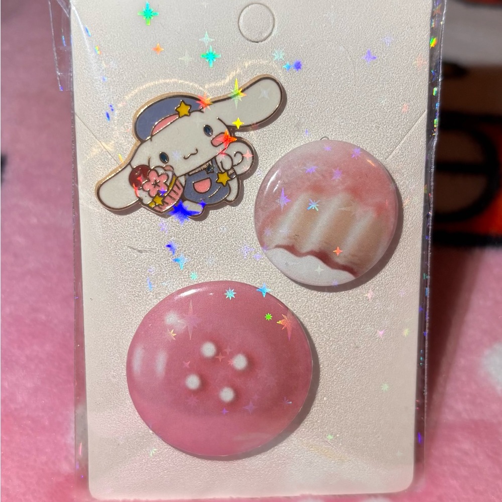 CINNAMOROLL & Pink Button Set